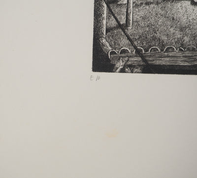 Philippe MOHLITZ : Sous les toits, Gravure originale signée