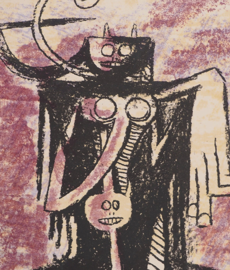 Wifredo LAM : Esprits Primals, Lithographie originale signée