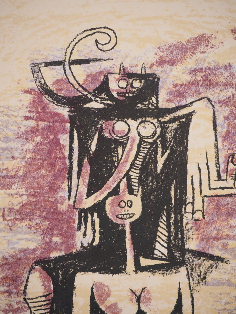 Wifredo LAM : Esprits Primals, Lithographie originale signée