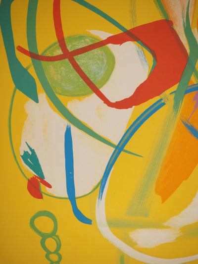 André LANSKOY : Composition jaune, Lithographie originale