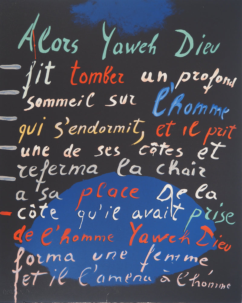 André LANSKOY : Alors Yaweh Dieu, Lithographie originale