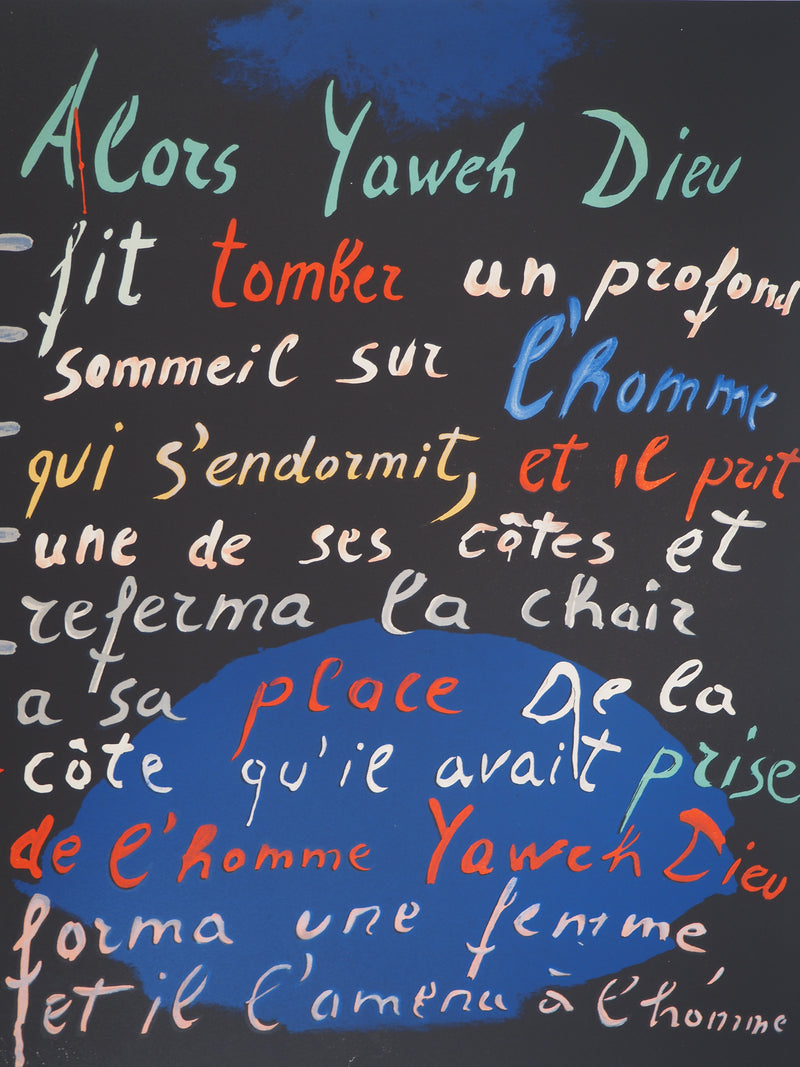 André LANSKOY : Alors Yaweh Dieu, Lithographie originale