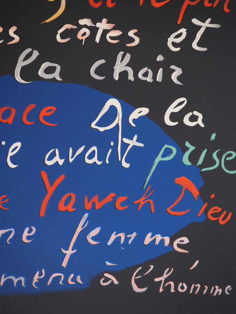 André LANSKOY : Alors Yaweh Dieu, Lithographie originale