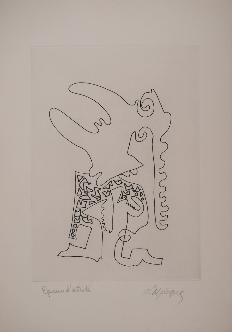 Charles LAPICQUE : Portraits XII, Cassandre, Gravure originale signée