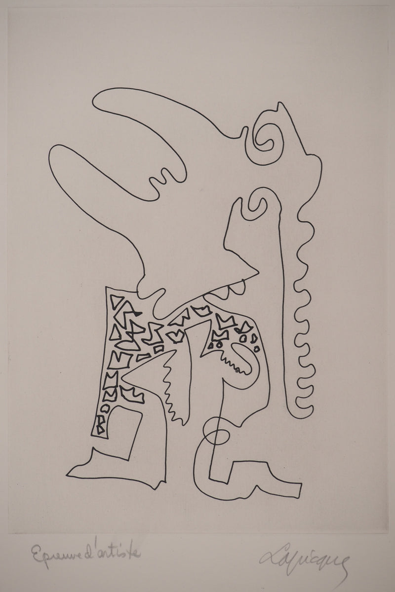 Charles LAPICQUE : Portraits XII, Cassandre, Gravure originale signée