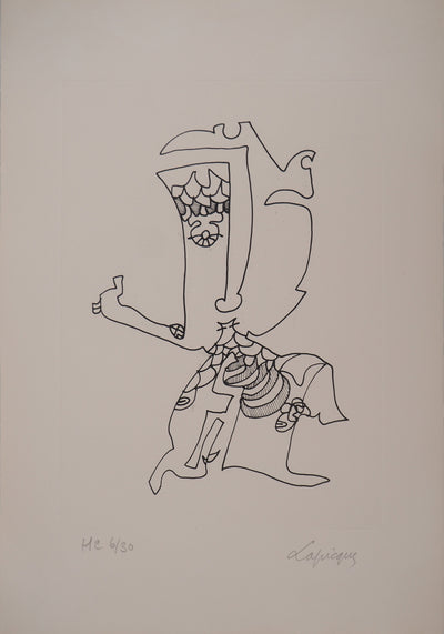 Charles LAPICQUE : Portraits XII, Zoroastre, Gravure originale signée