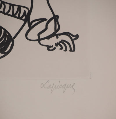 Charles LAPICQUE : Portrait du fou, Gravure originale signée