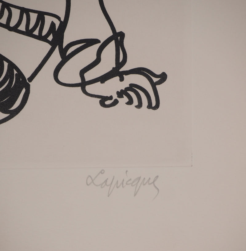Charles LAPICQUE : Portrait du fou, Gravure originale signée