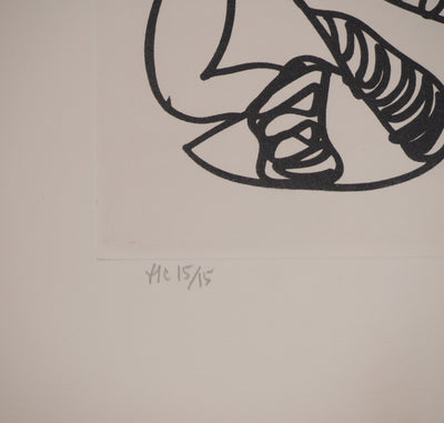Charles LAPICQUE : Portrait du fou, Gravure originale signée