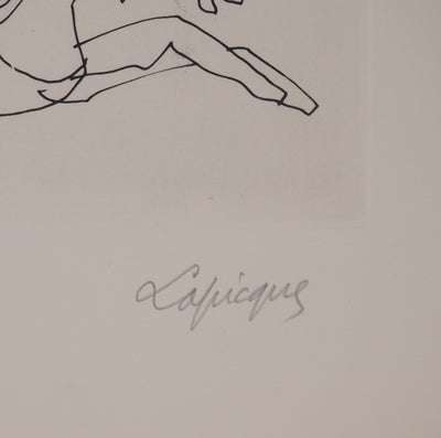 Charles LAPICQUE : Portraits XII, La chevauchée, Gravure originale signée