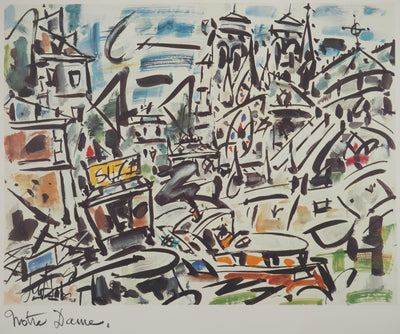 Gen PAUL : Notre-Dame, Paris, Lithographie signée
