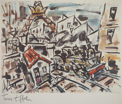 Gen PAUL : Tour Eiffel, Paris, Lithographie originale signée