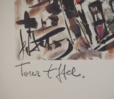 Gen PAUL : Tour Eiffel, Paris, Lithographie originale signée