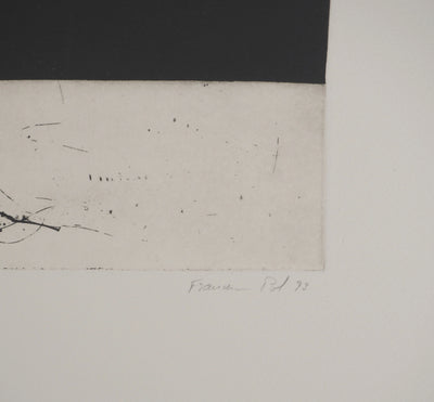 Francesc Pol : Rectangle noir, Gravure originale signée