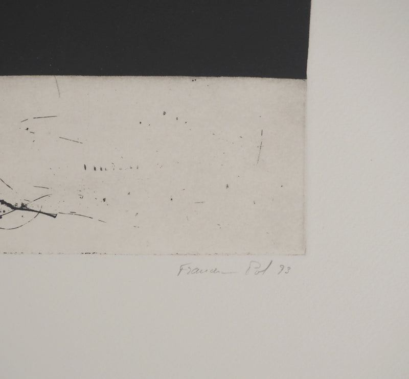 Francesc Pol : Rectangle noir, Gravure originale signée