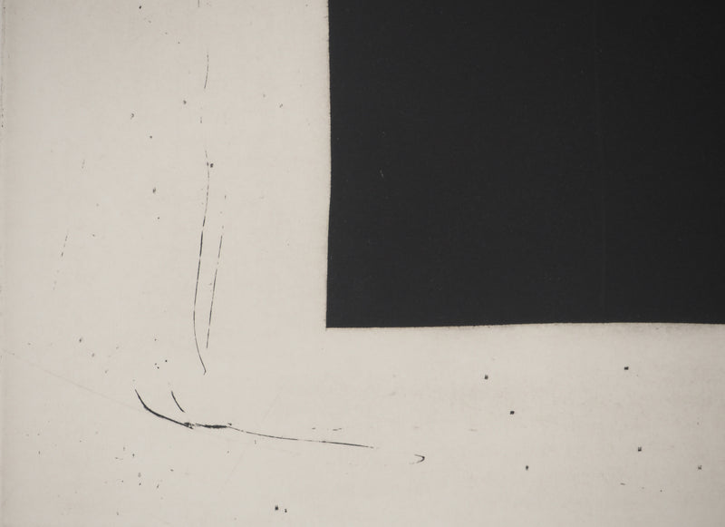 Francesc Pol : Rectangle noir, Gravure originale signée