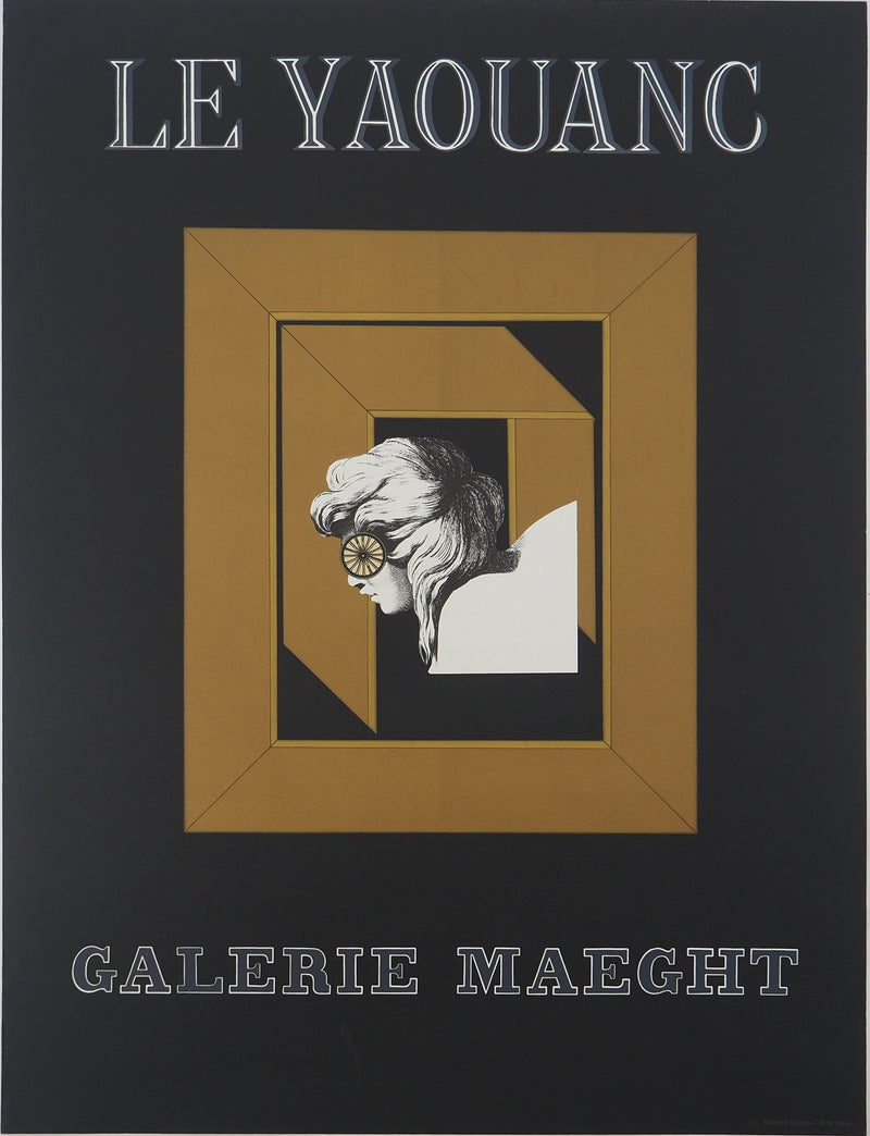 Alain LE YAOUANC : Profil féminin, Affiche en lithographie originale