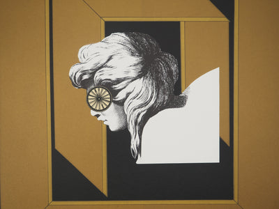 Alain LE YAOUANC : Profil féminin, Affiche en lithographie originale