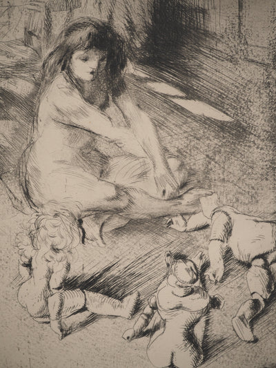Jacques VILLON : Les poupées, Gravure originale signée