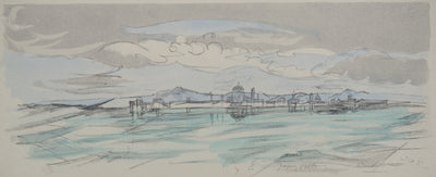 Jacques VILLON : Paysage italien, Lithographie originale signée