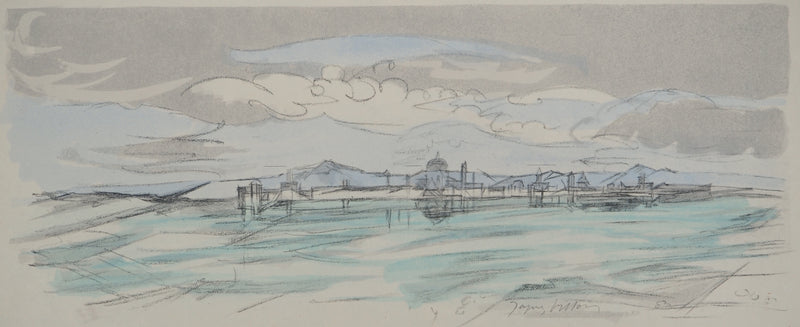 Jacques VILLON : Paysage italien, Lithographie originale signée