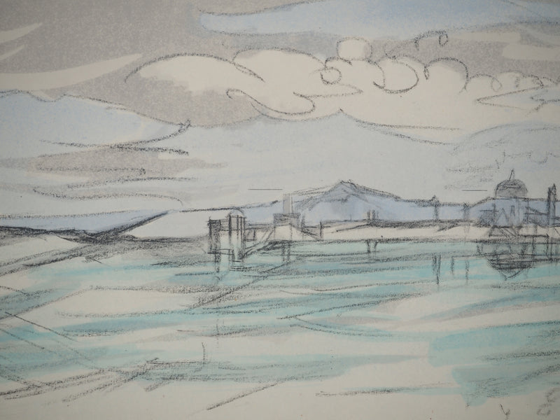 Jacques VILLON : Paysage italien, Lithographie originale signée