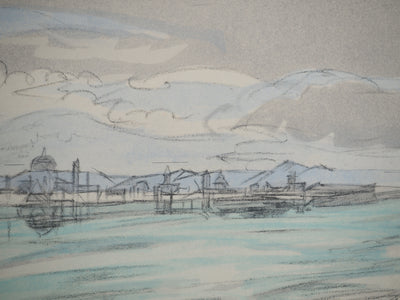 Jacques VILLON : Paysage italien, Lithographie originale signée