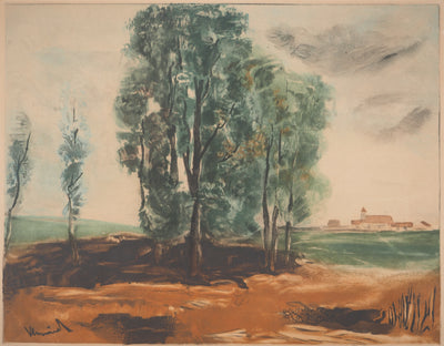 Maurice DE VLAMINCK : Paysage arboré, Gravure signée