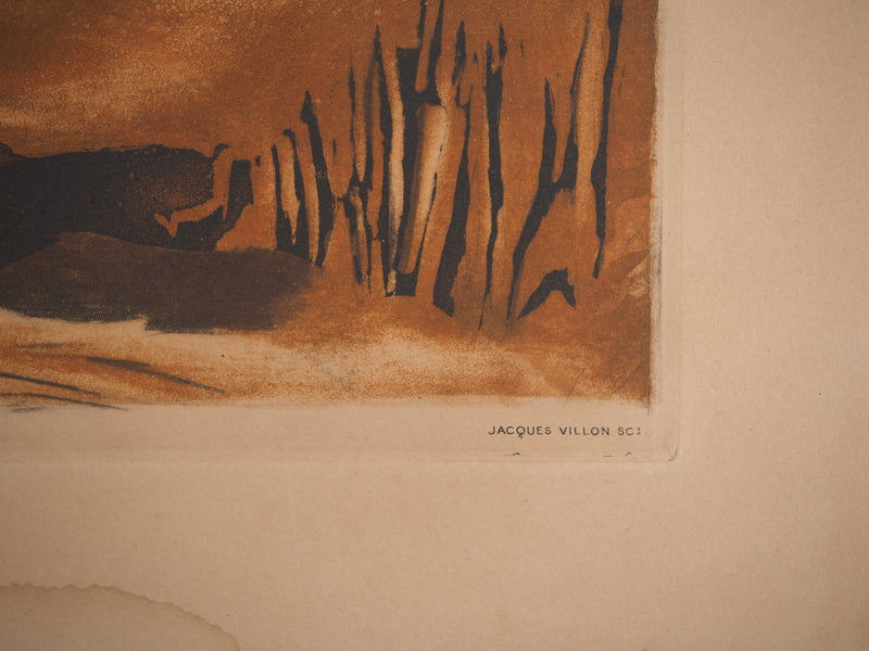 Maurice DE VLAMINCK : Paysage arboré, Gravure signée