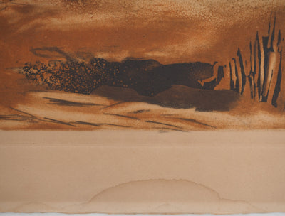Maurice DE VLAMINCK : Paysage arboré, Gravure signée