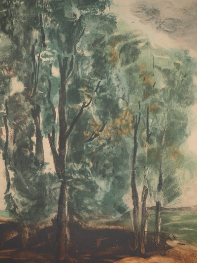 Maurice DE VLAMINCK : Paysage arboré, Gravure signée