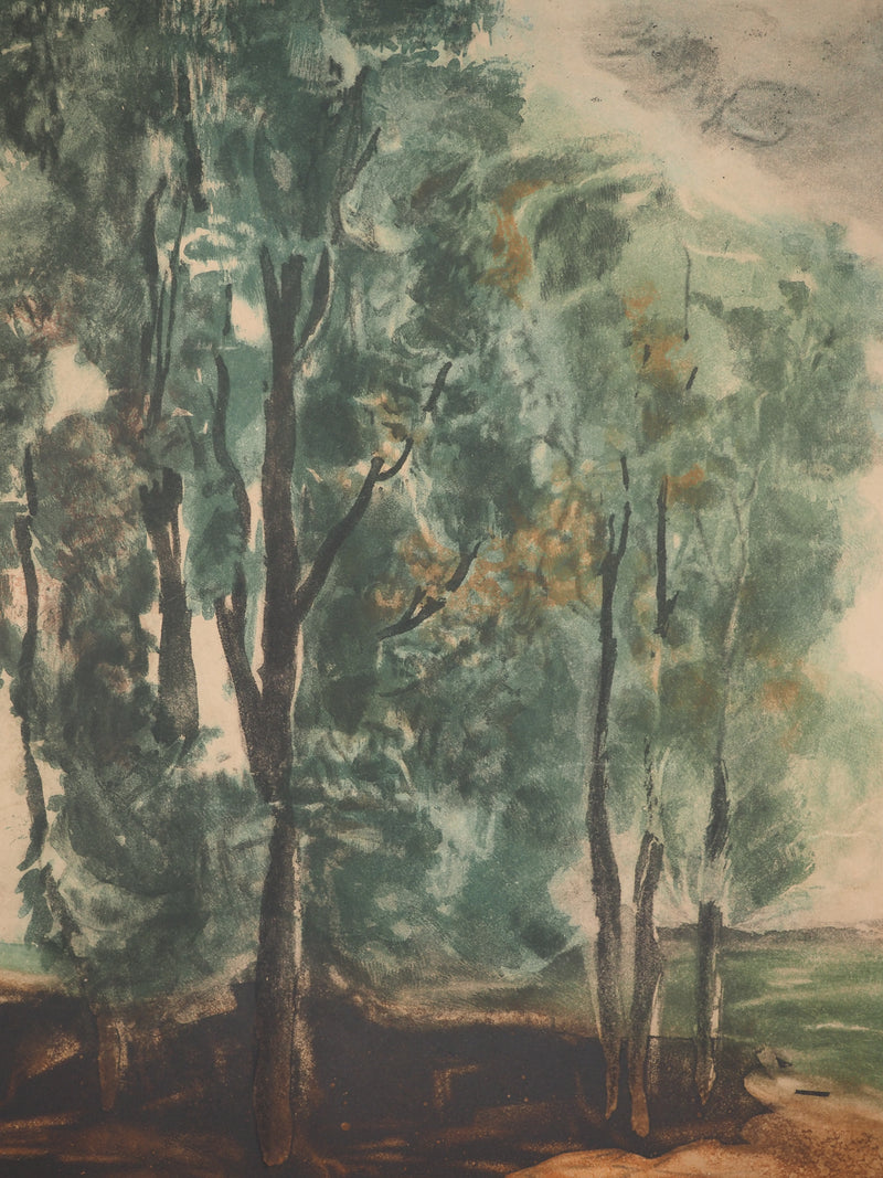 Maurice DE VLAMINCK : Paysage arboré, Gravure signée