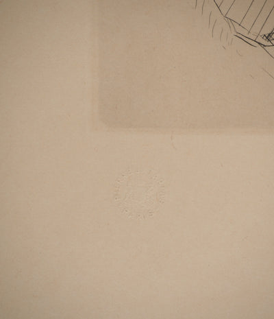 Jacques VILLON : Tête cubiste, Gravure originale signée