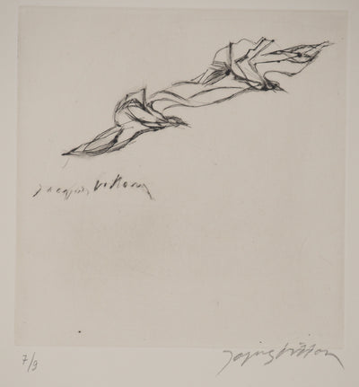 Jacques VILLON : Les deux colombes, Gravure originale signée