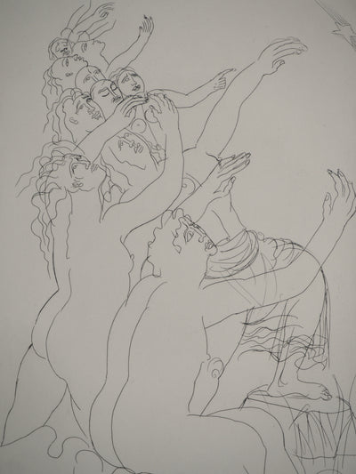 BTIna Henry de WAROQUIER, Supplicating crowd, Original engraving
