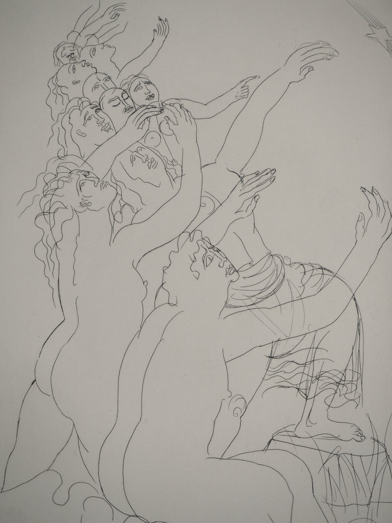 BTIna Henry de WAROQUIER, Supplicating crowd, Original engraving
