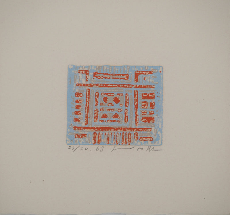 Seund JA RHEE : Vermillon, Gravure sur bois originale (vue générale) - Crédit photo : Galerie Art.Paris