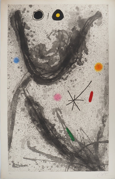 Joan MIRO : Puisatier : Personnage surréaliste à l'étoil, Gravure originale (vue générale) - Crédit photo : Galerie Art.Paris