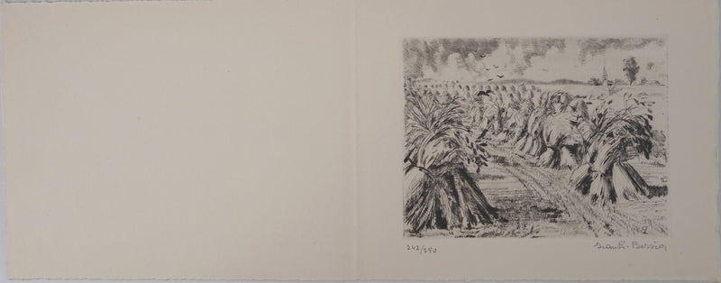 Jean-Eugène BERSIER : Paysage de campagne, Gravure originale (vue générale) - Crédit photo : Galerie Art.Paris