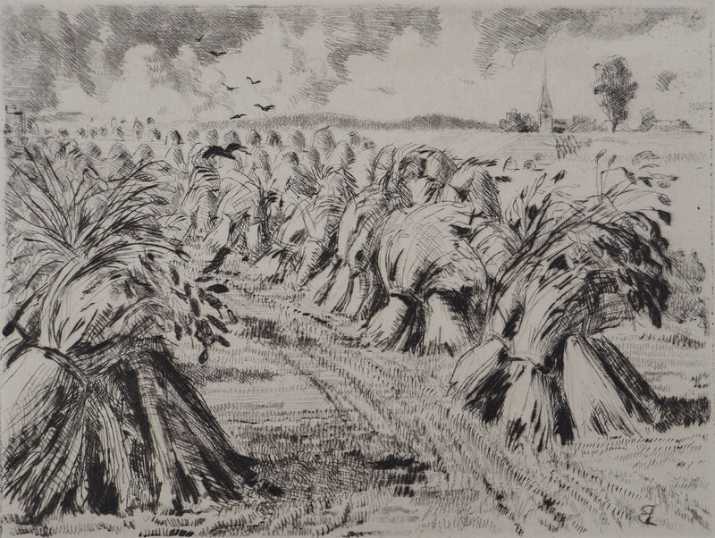 Jean-Eugène BERSIER : Paysage de campagne, Gravure originale (photo de détail 3) - Crédit photo : Galerie Art.Paris