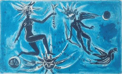 Louis VUILLERMOZ : Anges dans les étoiles  , Lithographie originale (photo de détail 3) - Crédit photo : Galerie Art.Paris