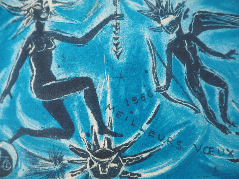 Louis VUILLERMOZ : Anges dans les étoiles  , Lithographie originale (photo de détail 4) - Crédit photo : Galerie Art.Paris