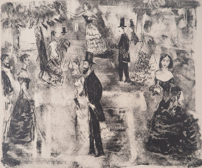 Louis VUILLERMOZ : Banquet , Lithographie originale (photo de détail 3) - Crédit photo : Galerie Art.Paris