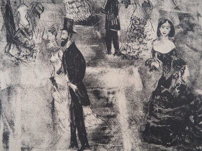 Louis VUILLERMOZ : Banquet , Lithographie originale (photo de détail 4) - Crédit photo : Galerie Art.Paris