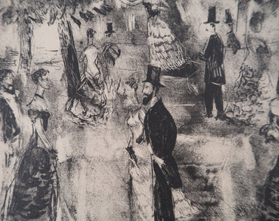 Louis VUILLERMOZ : Banquet , Lithographie originale (photo de détail 6) - Crédit photo : Galerie Art.Paris