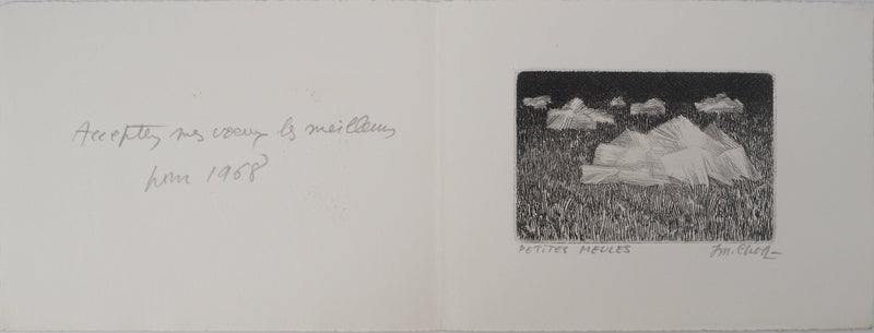 Maurice CHOT-PLASSOT : Petites Meules, Gravure originale (vue générale) - Crédit photo : Galerie Art.Paris