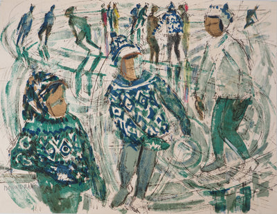 Maurice CHOT-PLASSOT : Patinoire, Lithographie originale (vue générale) - Crédit photo : Galerie Art.Paris