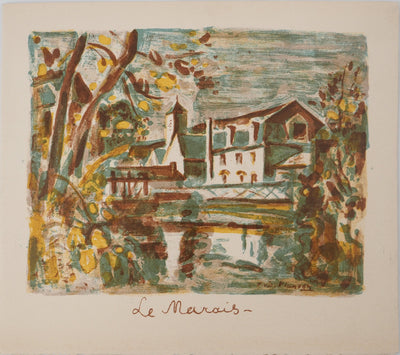 André PLANSON : Le Marais , Lithographie originale (vue générale) - Crédit photo : Galerie Art.Paris