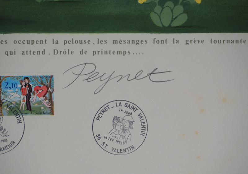 Raymond PEYNET : Le printemps amoureux, Lithographie originale signée