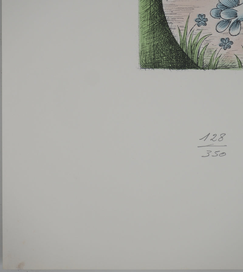 Raymond Peynet : Les amoureux, le kiosque à musique, Lithographie originale signée